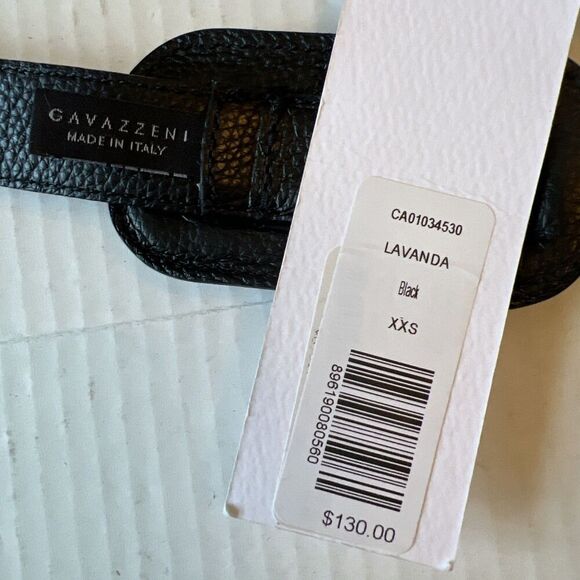 Veronica Beard/GAVAZZENI Leather Belt 75/XXS Lavanda Black Made in Italy NWT main image 5